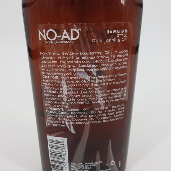 No Ad Hawaiian Style Dark Tanning Oil Spray Carrot Extract 475mL 077939203161 - Picture 5 of 10